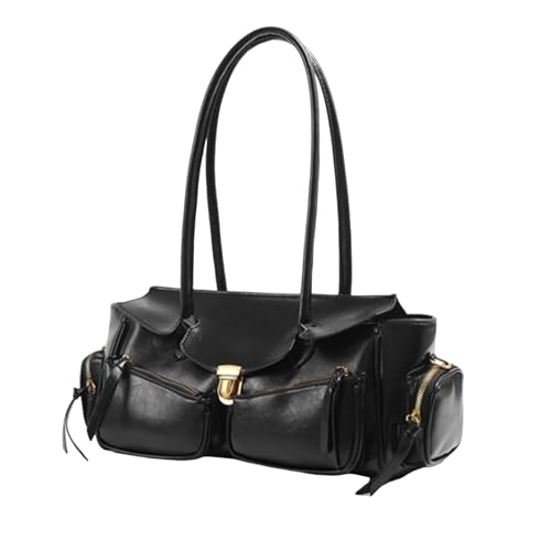 Sac à main en cuir Hoboes avec fermeture éclair et bandoulière amovible pour femme