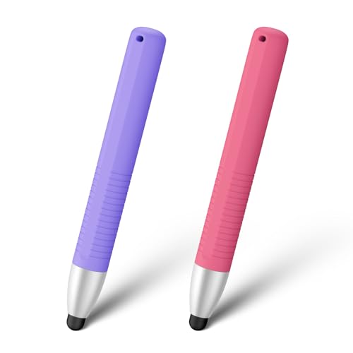 Vancle 2 Stück Tablet Stift für Kinder Kinderfreundliche Stylus Stifte für Touchscreens für alle iOS und Android Handys Tablets Kindle iPad iPhone(Rosa/Lila)