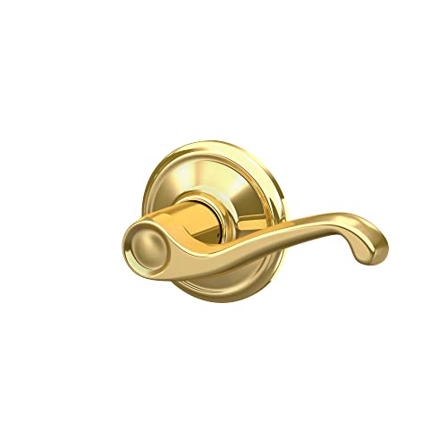 SCHLAGE Flair Hall/Closet Passage Door Handle, Reversible, Bright Brass - image 5