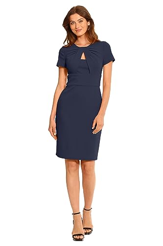 Maggy London Women's Cutout Neck Crepe Sheath Dress Office Career Workwear Event Occasion Guest of2