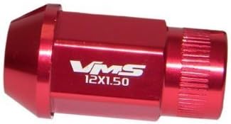 VMS Racing 20PC Piece RED Open End Lightweight Aluminum Racing Lug Nuts Thread Size 12x1.5mm Compatible with Chevy Chevrolet Corvette C4 C5 C6 C7