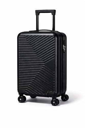 Mala de Bordo Viagem Pequena ABS 10kg Rodinhas 360° Fechadura com Senha (Preto)