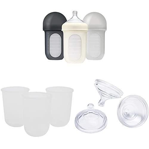 Image of Boon NURSH Reusable Silicone Baby Bottles with Collapsible Silicone Pouch Design + Boon NURSH Silicone Replacement Nipple + Boon NURSH Reusable Silicone Replacement Pouch