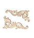 MUXSAM 2pcs Wood Carved Corner Onlay Unpainted Applique Frame Door Decors Decal 15x8x0.8cm/5.9"x3.1"x0.3"