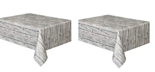 Rustic Wood Plastic Tablecloth, 108
