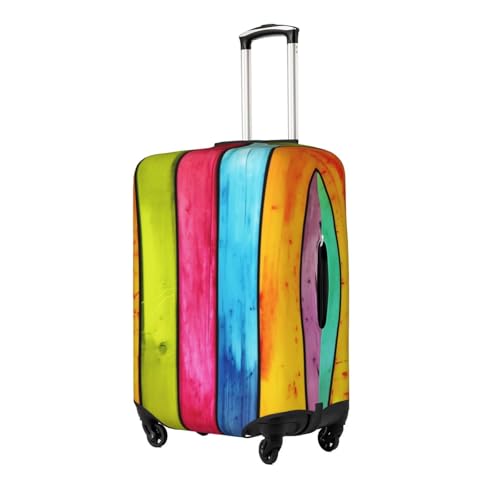 Colored Wooden Board Print Luggage Suitcase Covers Elastic Washable Luggage Protector Luggage Covers For Suitcase2