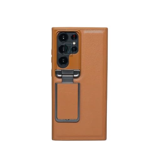 MILLION CASES Back Cover Case for Samsung Galaxy S23 Ultra Shockproof Foldable Stand Camera Protection Case for Men & Boys(Brown)
