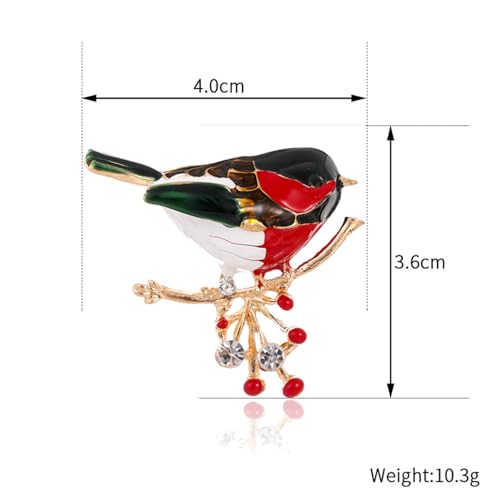Image of coadipress Colorful Birds Brooch Pins Crystal Rhinestone Branch Bird Brooch Cute Enamel Animal Magpie Hummingbird Pin Fashion Jewelry Accessories Gifts