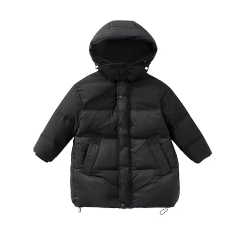 Kids Knee Length Down Coat Boys Girls Winter Heavyweight Fleece Lined Puffer Jackets Windproof Hooded Outerwear4