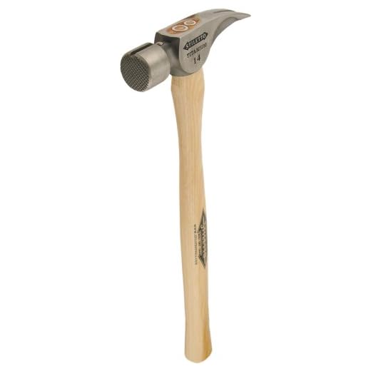 Stiletto TI14MS Tools Inc Titan 14 oz. Titanium Framing Hammer with Straight Handle