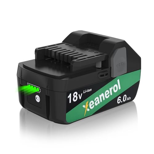 Xeanerol 18V 6.0Ah Replacement for Metabo HPT 18V Battery Lithium Ion Battery Compatible with Metabo Battery 18V NV1845DA NR1838DKA NT1850DG NT1865DSA KC18DEXQB Cordless Power Tools