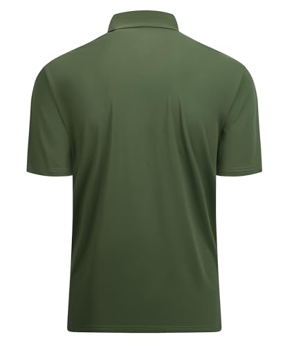 Alex Vando Mens Golf Shirt Moisture Wicking Quick-Dry Solid Short Sleeve Polo Shirts for Men