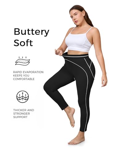 Aoysky Womens Plus Size Buttery Soft Leggings 25'' High Waisted Workout Running Gym Athletic Yoga Pants - image 6