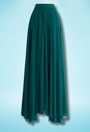 Image of Women's Full Length Georgette Long Skirt- Lehenga with 8 Meters Maxi Flare