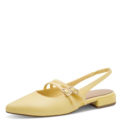 Marco Tozzi Donna Ballerine Morbido Feel Me Plantare Morbida Fodera Interna Vegano A Punta, Giallo (Limoncello), 39 EU