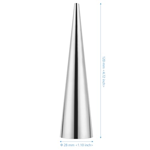 SEHOI 40 PCS Cream Horn Forms, Stainless Steel Cannoli Tubes, Cream Roll Horn Tubes with Clean Brush, Cream Horn Metal Cones for Cream Roll, Croissant Daily Baking, 1.1 x 4.7 Inch, Silver
