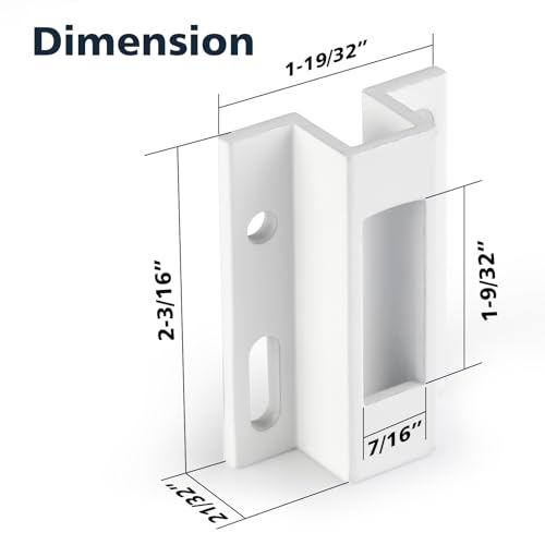 MaxxGeek E 2124 Sliding Door Keeper Extruded Aluminum Patio Sliding Door Latch for Mortise Lock Latch (1 Pack)