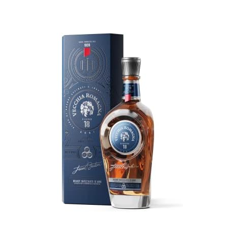 Vecchia Romagna Riserva 18 extraordinarily sophisticated blend of aged spirits, refined in barrels used to age Amarone della Valpolicella. 70 cl bottle. 43,8% ABV Cover