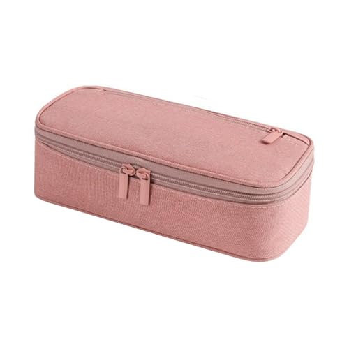 PLCPDM Bolsa organizadora de lápices de 2 capas de gran capacidad para suministros escolares, bolígrafos y herramientas de arte