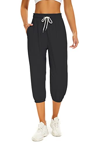 BATHRINS Damen Jogginghose 3/4 Hose Sporthose Sommer Freizeithosen Loose...