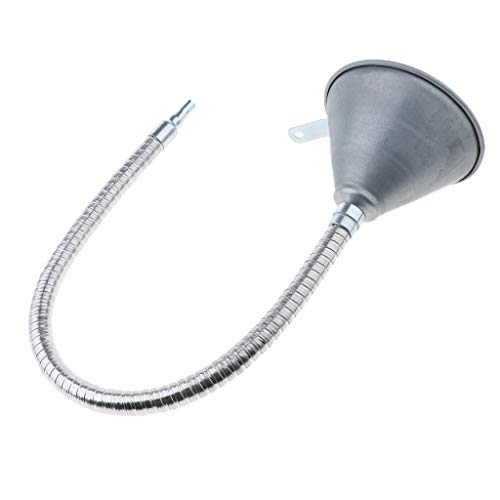 Jojomis Embudo de combustible de boca ancha de 5.5 pulgadas para vehículos automotrices, manguera de tubo flexible larga de 24.8 pulgadas, extensión para agua, gasolina, aceite refrigerante