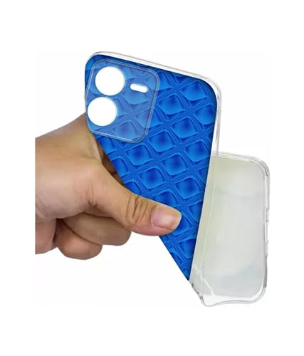 Image of Casotec Blue Diamond Printed Silicon Soft TPU Back Case Cover for iQOO Z9 5G