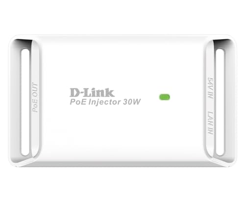 D-Link PoE Injector Adapter 1 Port Gigabit Power Over Ethernet DC Powers IP Camera, Access Points, VoIP Phones (DPE-301GI)