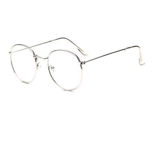 YUNCAT Montura para Gafas Hombre y Mujeres Vintage Unisexo Retro del Metal Vidrios Claros de la Manera Gafas
