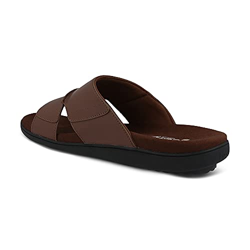 Gravity Defyer Men's GDEFY Eltal Leather Sandal - VersoShock Proven Performance Orthotic Slides4