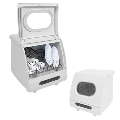 Mini lave-vaisselle avec 5 modes lave-vaisselle de table 800 W 5 l 55 dB lave-vaisselle indépendant pour appartements camping-car 45 x 45 x 38 cm