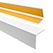 Produktbild QUEST Winkelprofil 40x40mm, Kunststoffwinkel aus PVC Gummi, Selbstklebend Kantenschutzprofil, Elastischer Kantenschutz Eckschutzprofil, Weiß, 90cm
