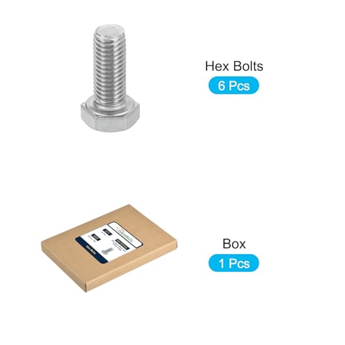 Image of METALLIXITY Hex Head Bolts (1 /4-20 x 1) 30Pcs, 304 Stainless Steel 18-8, Fully Threaded, External Hex Drive, Plain Finish, Hex Head Screw Bolt, Silver