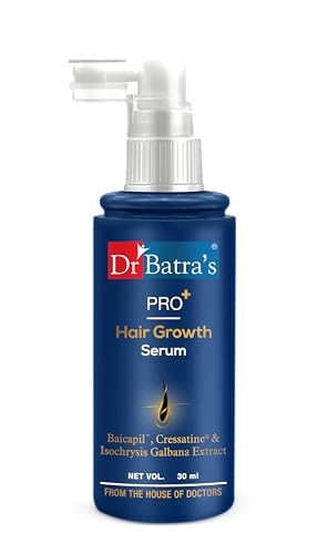 Image of Dr Batra's Pro+ Hair Growth Serum 30ml - Clinically Proven Hair Fall Control & Regrowth Formula with Baicapil, Cressatine & Isochrysis Galbana | Redensyl Scalp Serum | Thicker, Stronger, Fuller Hair Non-Greasy | For Men & Women