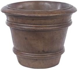 Sm Double Rim Planter- 12"Tall x 15"d- Java