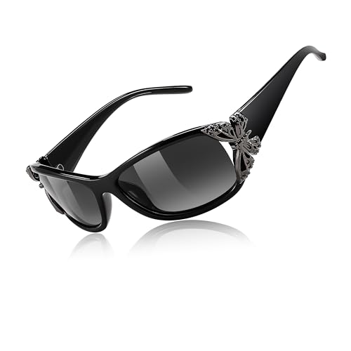 FEISEDY Trendy Polarized Y2K Sunglasses Wrap Around Butterfly Design Fashion Sunnies UV400 Protection B0078