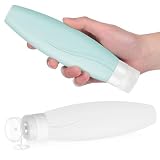 NULYLU 2 Stück 150 ml Silikon Reise Spenderflaschen, wiederverwendbare Lotion und Duschgelbehälter mit weichem Design für mobile Nutzung und Reise