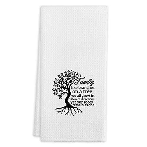 Family Like Branches On A Tree Kitchen Towels Tea Towels, 16 X 24 Inches Cotton Modern Dish Towels Dishcloths, Dish Cloth Flour Sack Hand Towel For Farmhouse Kitchen Decor,Housewarming Gifts,Mom Gifts #TOP15