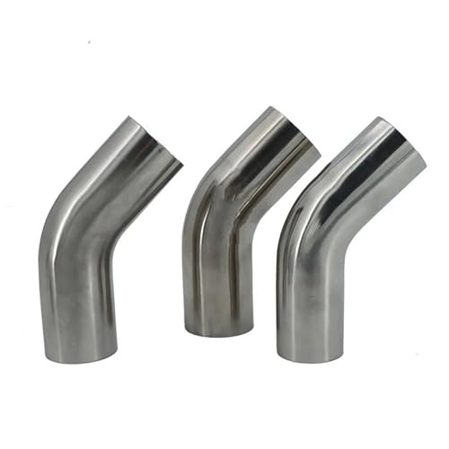 Tube d'échappement coude 45° en inox 89mm pour réparer et souder une tuyauterie auto sur mesure