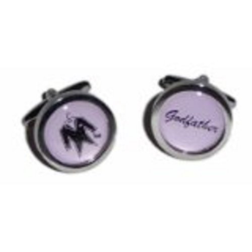Mancuernillas redondas rosas Godfather para hombre miniatura 1