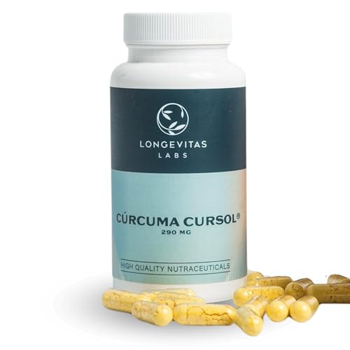 Cúrcuma en Cápsulas - Cursol® - Antiinflamatorias y Antioxidantes - Apoyo Articular y Digestivo + Absorción Mejorada 300% - Complemento Natural Curcumina Micronizada con Pimienta Negra | 60 Cápsulas