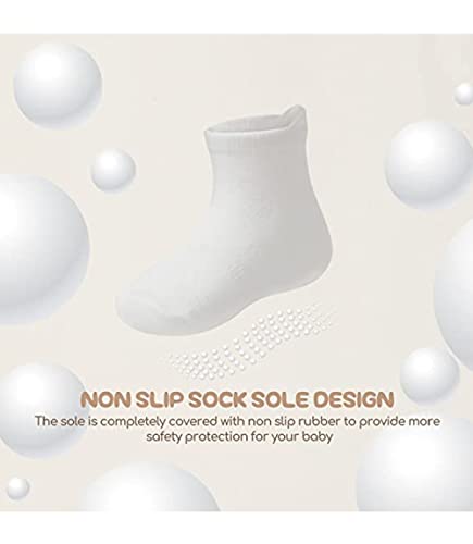 Clowora Baby Boys Girls Non Slip Socks,Infant Toddler Kids Grip Ankle Stretch Socks for Kids 0-5 Years3