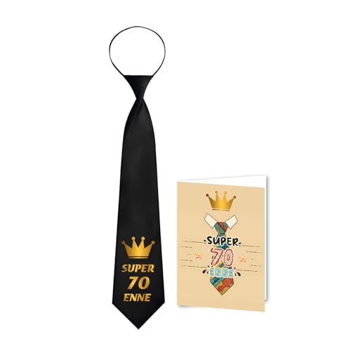 Toctax Personalizzato Cravatta con Biglietto di Auguri Compleanno Regali 70 Anni Uomo Donna Idee Regalo Uomo Compleanno