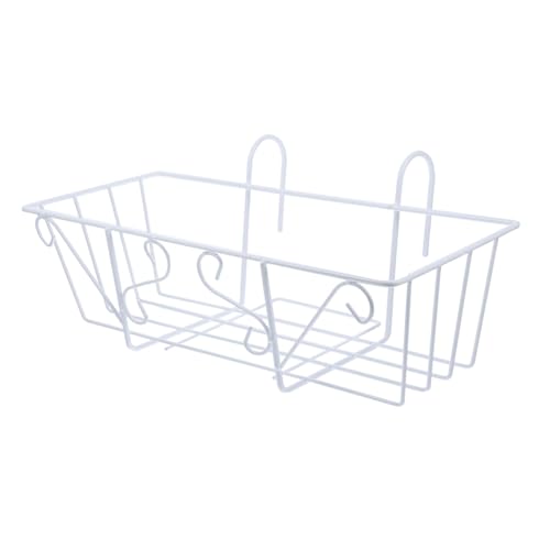 SUPVOX 1pezzi Balconiera Porta Piante Da Balcone in Ferro Bianco Stile Europeo Supporto Appendibile Per Vasi e Fioriere Adatto a Recinzione e Giardino Verticale Per Decorazione Casa e Spa