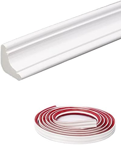 PVC Quadrant Trim,Skirting Board,Moulding Trim,Plastic Wall Corner Decoration Edging Strip Self Adhesive,Caulk Strip,Laminate Beading Anti-Mold Skirting Board,(3 Meters Long,27mm*20mm)