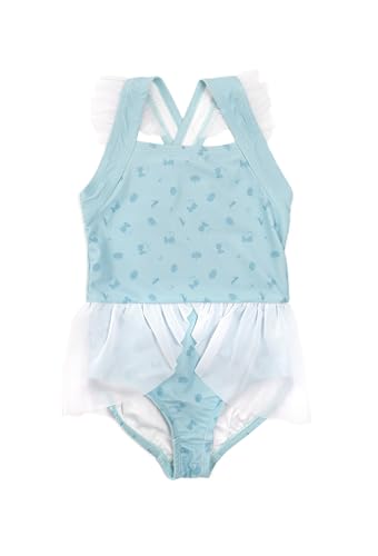 Little Adventures Child Cinderella Blue Princess Swimsuits UPF 50 Double-Lined Machine Washable Soft Spandex Nylon Blend