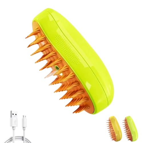 Escova Pet Vapor 3 Em 1 Recarregável Para Cães E Gatos Com Cabo Multifuncional Autolimpante Vaporiza