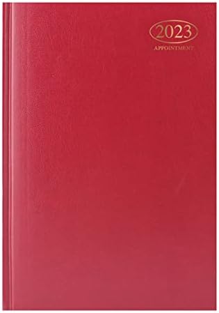 Premium Quality | A5 Day to Page Appointment Diary 2023 |Hardback Casebound DAP Year Planner for Appointments (BLACK)