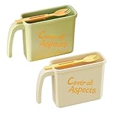 Juego de 2 cuencos de fideos instantáneos, cuenco portátil, con tenedor y mango escaldado, no necesita lavado, suministros de catering para estudiantes, tumbonas nocturnas, profesionales ocupados