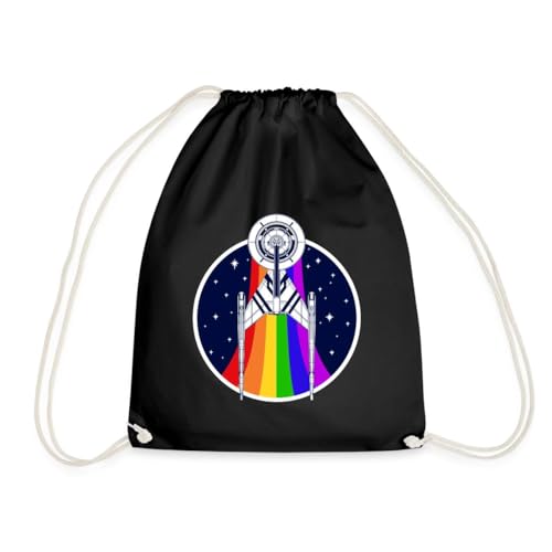 Spreadshirt Star Trek Discovery Gay Pride Regenbogen Emblem Turnbeutel, One size, Schwarz