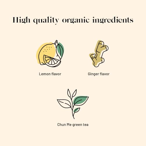 Kusmi Tea - Organic Ginger Lemon Green Tea - Metal Tea Tin 100g - About 40 cups